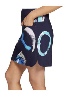 Lady Hagen $65 Tummy  Control Skort Navy Print Golf Women's Size Small NWT 17”